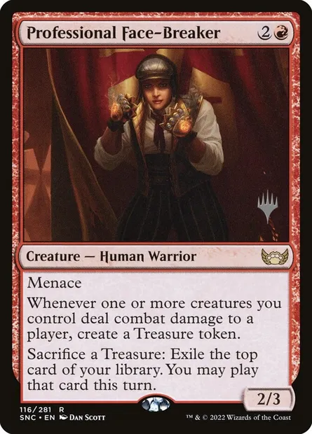 Casseuse de figure professionnelle, carte Magic PSNC 116p — extension Streets of New Capenna Promos