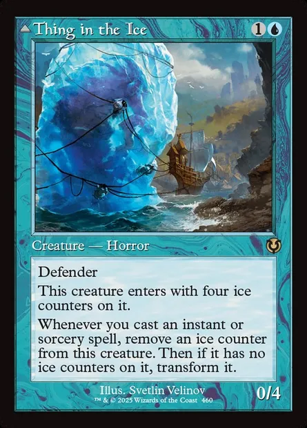 Spécimen pris dans la glace // Horreur éveillée, carte Magic INR 460 — extension Innistrad Remastered