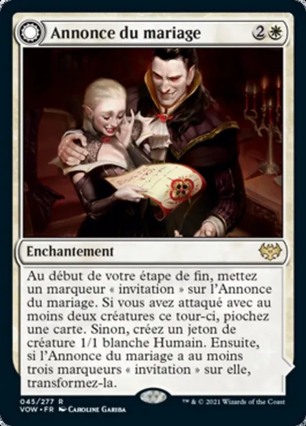 Annonce du mariage // Festivités du mariage, carte Magic VOW 45 — extension Innistrad : noce écarlate