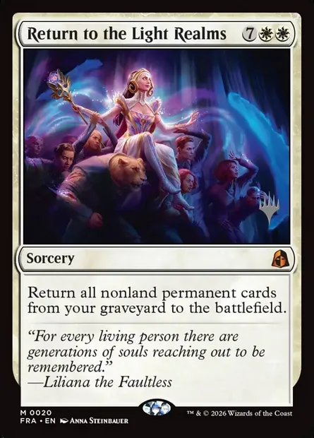 Retour aux Royaumes lumineux, carte Magic PFRA 20p — extension Reality Fracture Promos