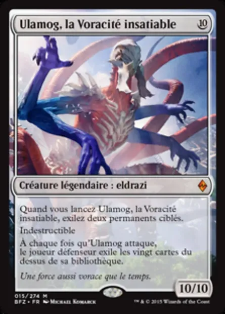 Ulamog, la Voracité insatiable, carte Magic BFZ 15 — extension La bataille de Zendikar