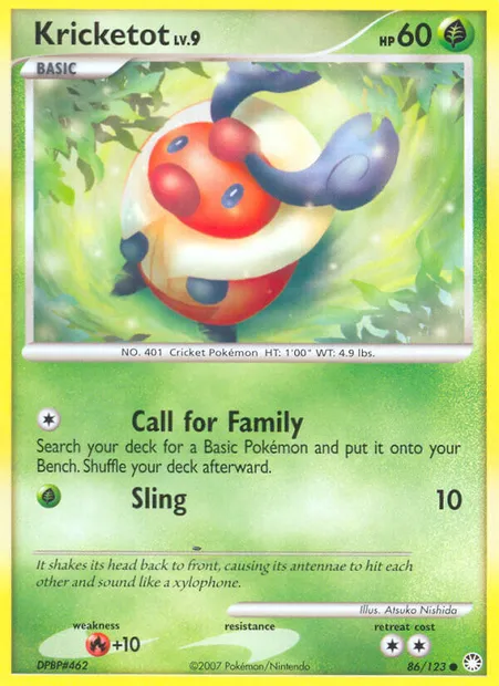 Kricketot, Pokémon card MT 86 — Mysterious Treasures set