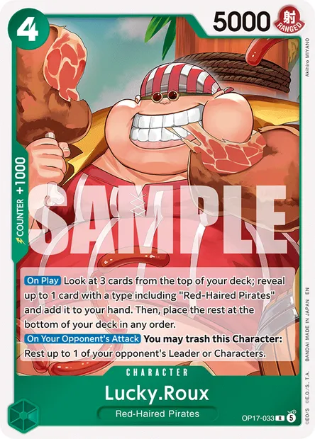 Lucky.Roux, One Piece card OP17-033 — THE WORLD’S STRONGEST WARRIORS set