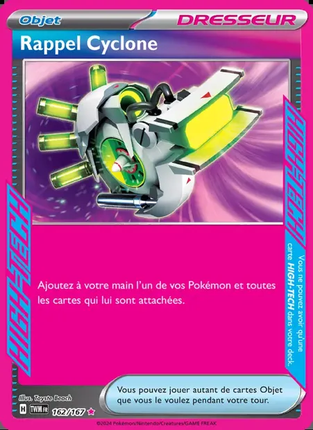 Rappel Cyclone, carte Pokémon TWM 162 — extension Mascarade Crépusculaire