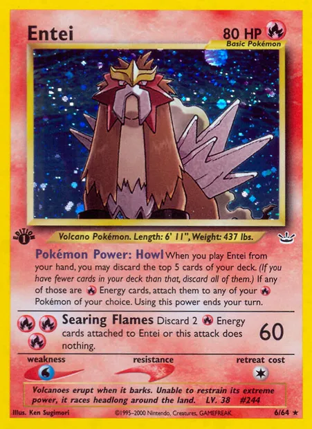 Entei, Pokémon card NR 6 — Neo Revelation set