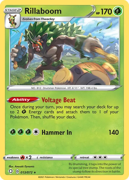 Rillaboom, Pokémon card SHF 13 — Shining Fates set