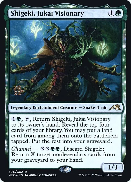 Shigeki, Jukai Visionary, Magic card PNEO 206s — Kamigawa: Neon Dynasty Promos set