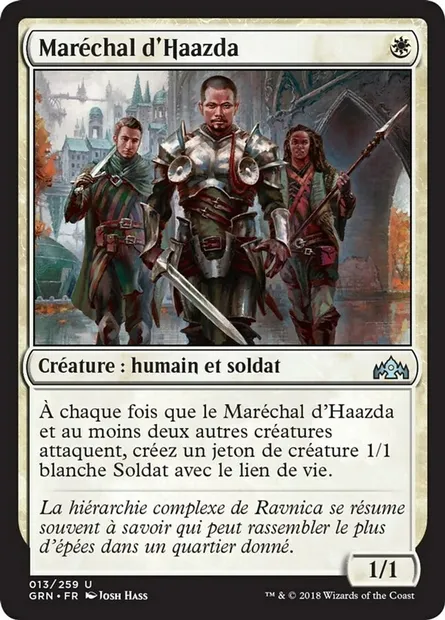 Maréchal d'Haazda, carte Magic GRN 13 — extension Les Guildes de Ravnica