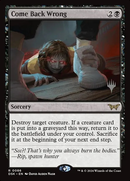 Come Back Wrong, Magic card PDSK 86p — Duskmourn: House of Horror Promos set
