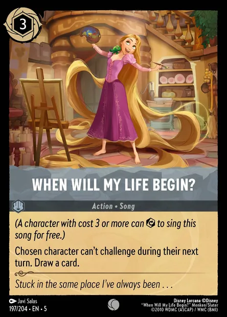 When Will My Life Begin?, Disney Lorcana card CH5-197 — Shimmering Skies set