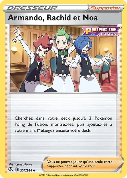 Armando, Rachid et Noa, carte Pokémon FST 227 — extension Poing de Fusion