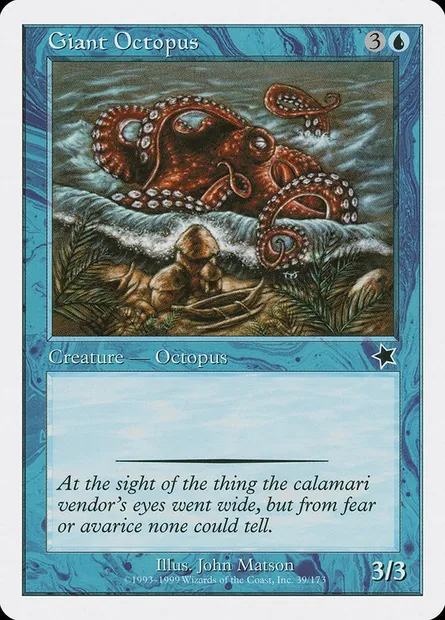Pieuvre géante, carte Magic S99 39 — extension Starter 1999