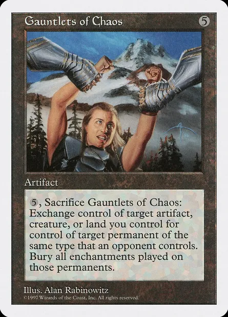 Gantelets de Chaos, carte Magic 5ED 373 — extension Cinquième Edition