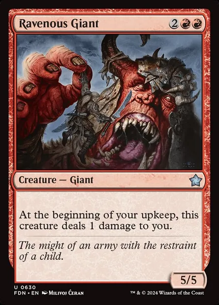 Ravenous Giant, Magic card FDN 630 — Foundations set