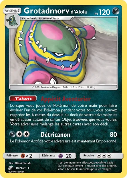 Grotadmorv d’Alola, carte Pokémon TEU 84 — extension Duo de Choc