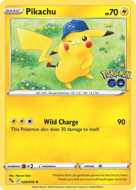 Pikachu, Pokémon card PGO 028 — Pokémon GO set
