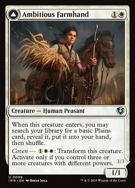 Ambitious Farmhand // Seasoned Cathar, Magic card INR 8 — Innistrad Remastered set
