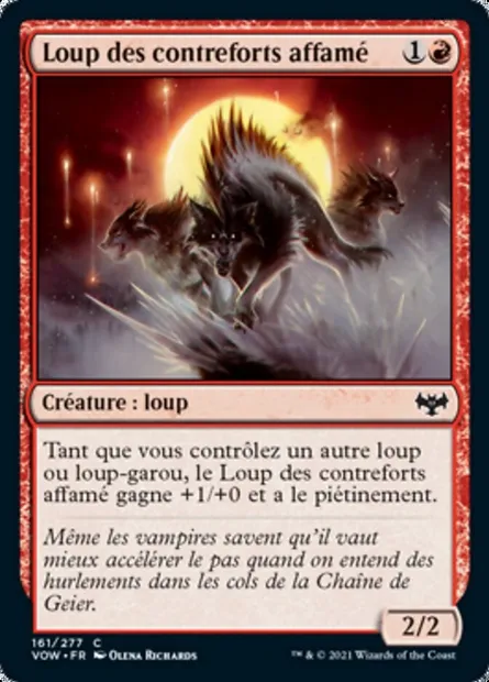Loup des contreforts affamé, carte Magic VOW 161 — extension Innistrad : noce écarlate