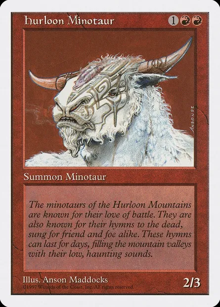 Hurloon Minotaur, Magic card 5ED 240 — Fifth Edition set