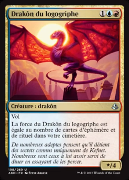 Drakôn du logogriphe, carte Magic AKH 198 — extension Amonkhet