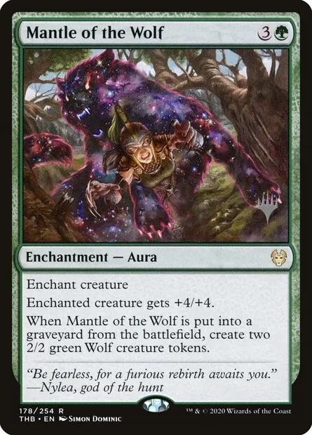 Manteau du loup, carte Magic PTHB 178p — extension Theros Beyond Death Promos
