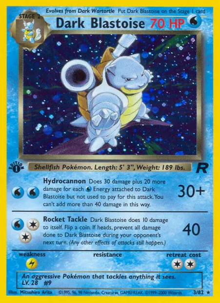 Dark Blastoise, Pokémon card TR 3 — Team Rocket set