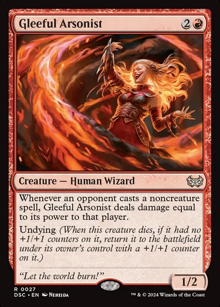 Gleeful Arsonist, Magic card DSC 27 — Duskmourn: House of Horror Commander set