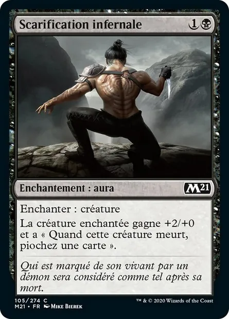 Scarification infernale, carte Magic M21 105 — extension Core Set 2021