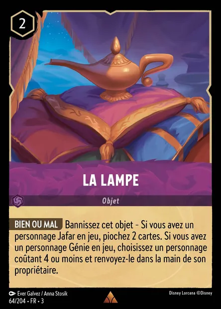 La lampe, carte Disney Lorcana CH3-064 — extension Les Terres d'Encres