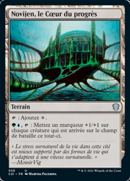 Novijen, le Cœur du progrès, carte Magic C21 305 — extension Commander 2021