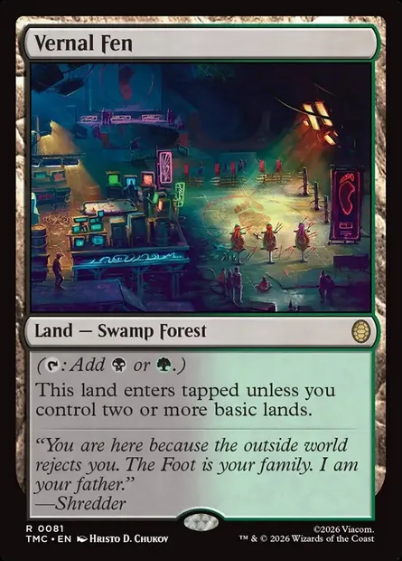 Vernal Fen, Magic card TMC 81 — Teenage Mutant Ninja Turtles Eternal set