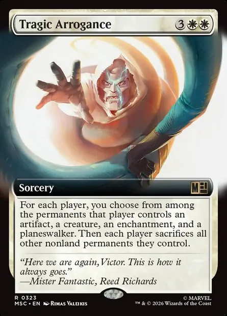 Tragic Arrogance, Magic card MSC 323 — Marvel Super Heroes Commander set