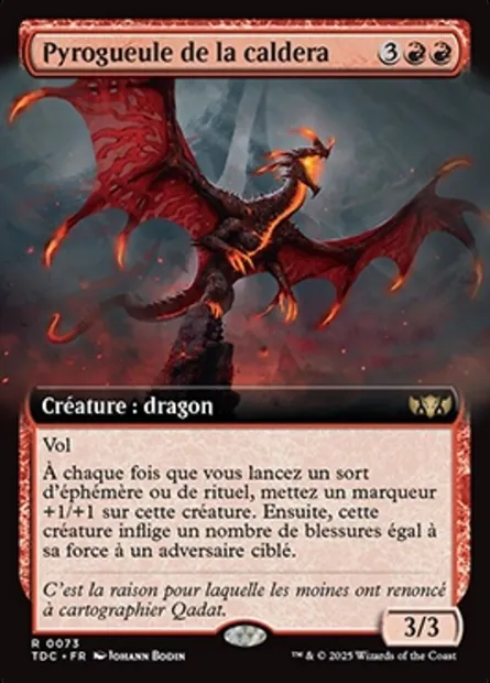 Pyrogueule de la caldera, carte Magic TDC 73 — extension Tarkir: Dragonstorm Commander
