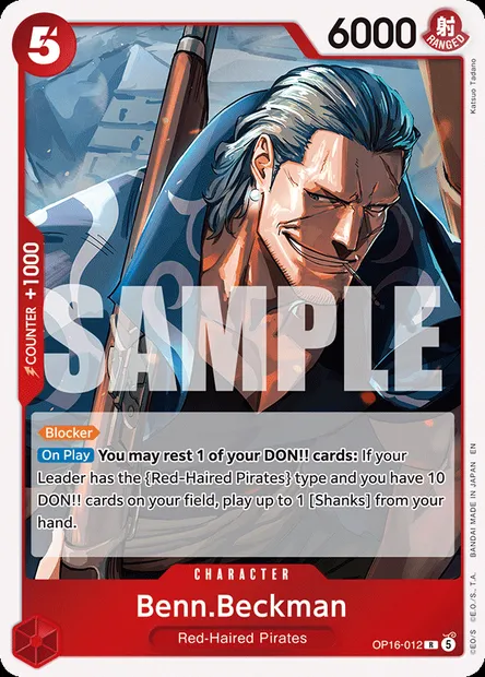 Benn.Beckman, One Piece card OP16-012 — THE TIME OF BATTLE set