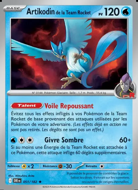 Artikodin de la Team Rocket, carte Pokémon DRI 051 — extension Rivalités Destinées