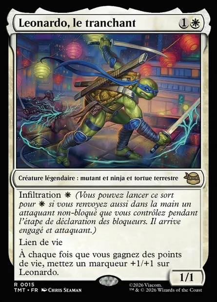 Leonardo, le tranchant, carte Magic TMT 15 — extension Teenage Mutant Ninja Turtles