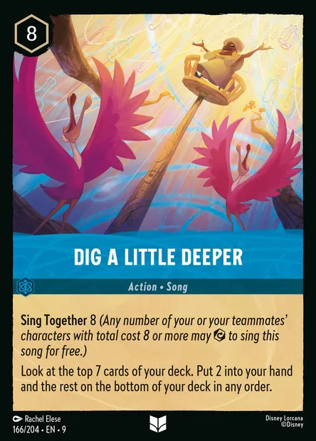 Dig a Little Deeper, Disney Lorcana card CH9-166 — Fabled set