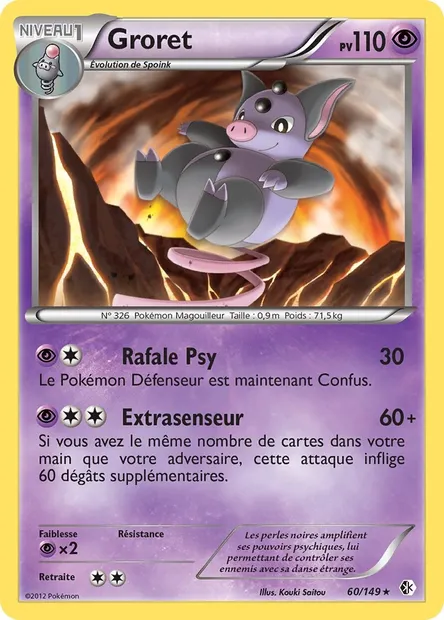 Groret, carte Pokémon BCR 60 — extension Frontières Franchies