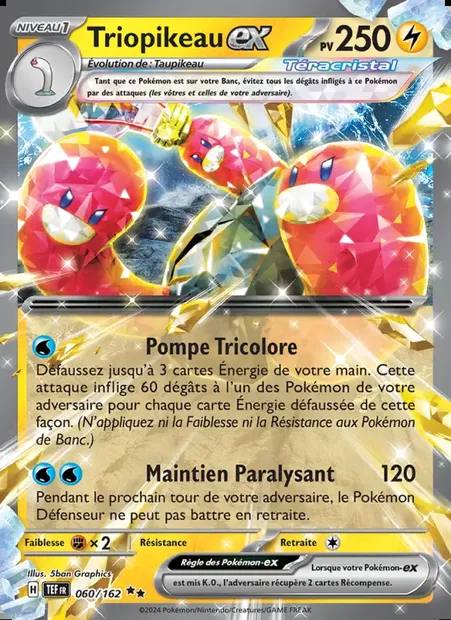 Triopikeau-ex, carte Pokémon TEF 060 — extension Forces Temporelles