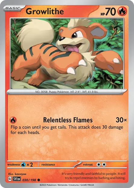Growlithe, Pokémon card SVI 030 — Scarlet & Violet set
