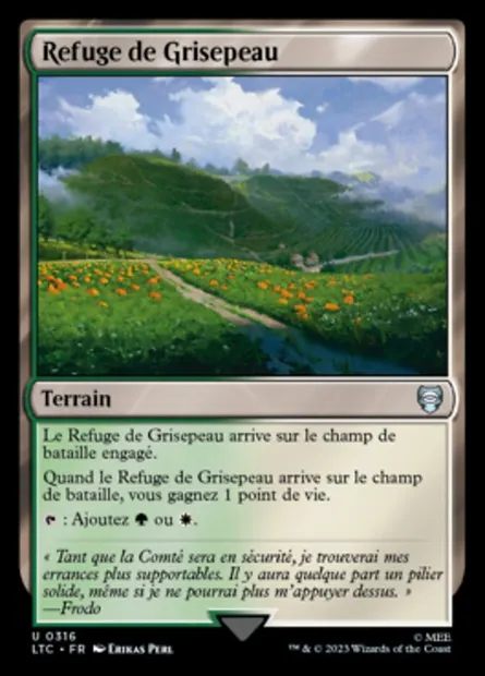 Refuge de Grisepeau, carte Magic LTC 316 — extension Tales of Middle-earth Commander