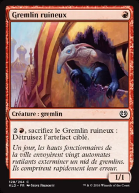 Gremlin ruineux, carte Magic KLD 128 — extension Kaladesh