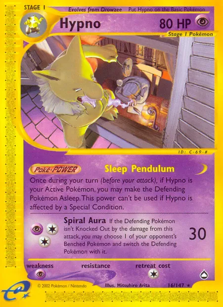 Hypno, Pokémon card AQ 16 — Aquapolis set
