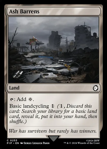 Ash Barrens, Magic card PIP 253 — Fallout set