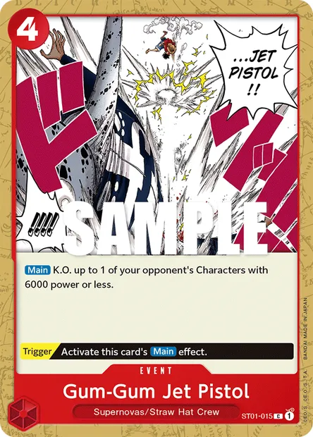 Gum-Gum Jet Pistol, One Piece card ST01-015 — Straw Hat Crew set