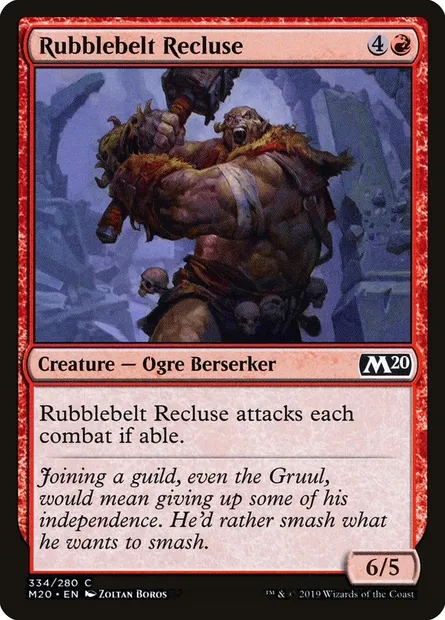 Rubblebelt Recluse, Magic card M20 334 — Core Set 2020 set