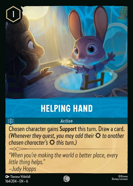 Helping Hand, Disney Lorcana card CH6-164 — Azurite Sea set