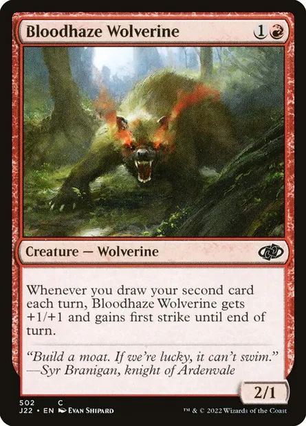 Bloodhaze Wolverine, Magic card J22 502 — Jumpstart 2022 set