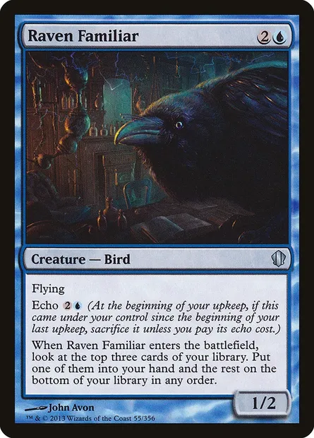 Raven Familiar, Magic card C13 55 — Commander 2013 set