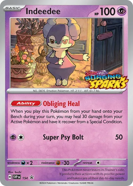 Indeedee, Pokémon card PR-SV 154 — SVP Black Star Promos set